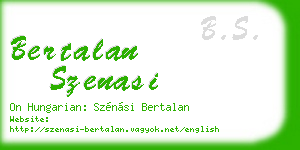 bertalan szenasi business card