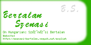bertalan szenasi business card